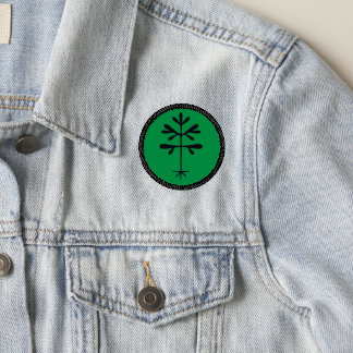 Round Sapling Patch - Black on Green