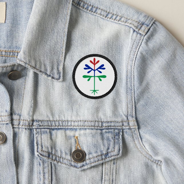 Round Sapling Patch - Tri-color on White (On Jacket)