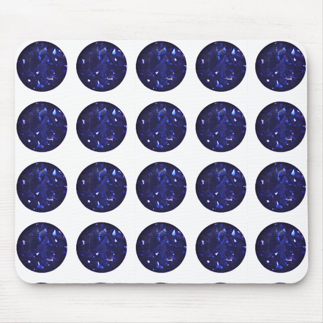 Round Sapphire Gemstone Pattern Mousepad (Front)