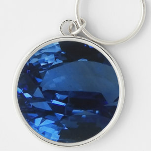 Round Sapphire Keychain