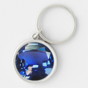 Round Sapphire Keychain