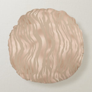 Round Satin Animal Print Luxury Pillow