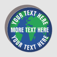 Round save the planet earth world map Car Magnet