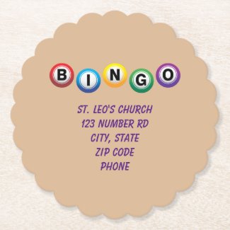 Round Scalloped BINGO Coaster
