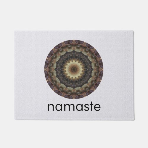 Round Seashells Mandala Namaste Doormat