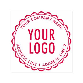 Round Self-inking Return Address Stamp With Logo by MISOOK at Zazzle