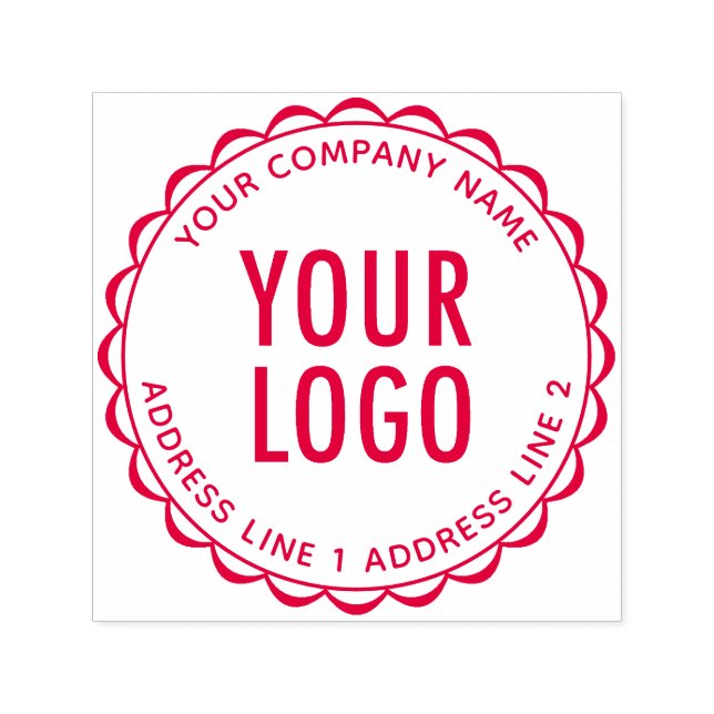 Round Self-Inking Return Address Stamp with Logo (Design)