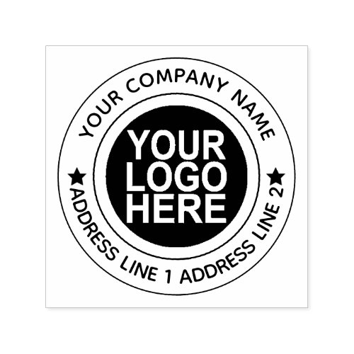 Round Self_Inking Return Logo Stamp With Address