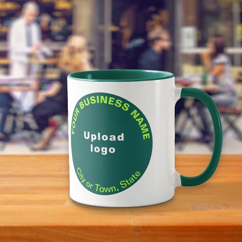 Round Shape Business Brand on Hunter Green Combo Mug