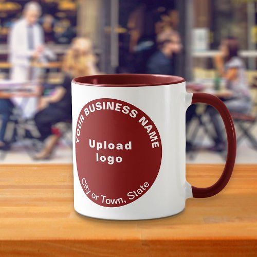 Round Shape Business Brand on Maroon Combo Mug