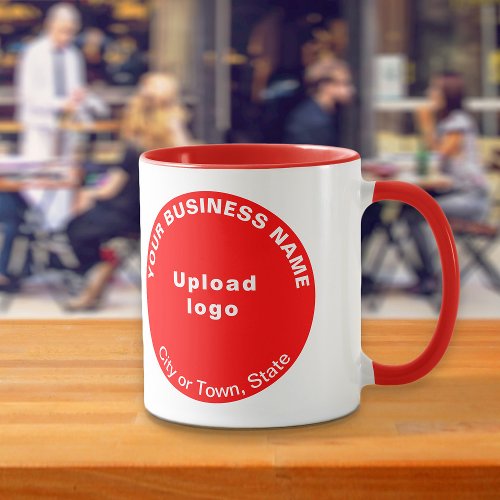 Round Shape Business Brand on Red Combo Mug