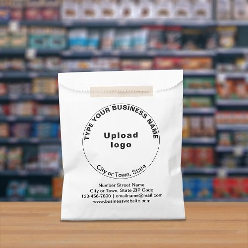 Round Shape Business Brand on White Paper Bag