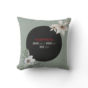 Round Shape Personal Creations Floral Outdoor Pillow