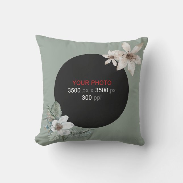Round Shape Personal Creations Floral Outdoor Pillow (Front)