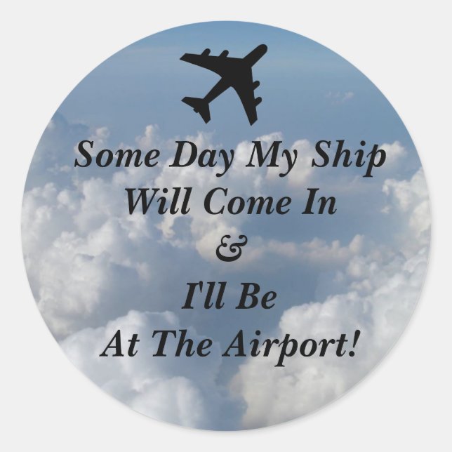 Round Ship Airport Classic Round Sticker (Front)