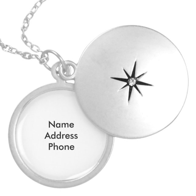 Round Silver Plated ID Locket (Front)