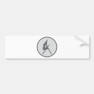 round ski jump icon bumper sticker