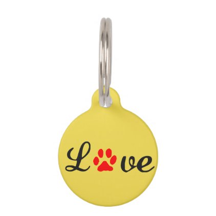 Round Small Pet Tag love pet