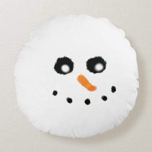 Round snowman face pillow