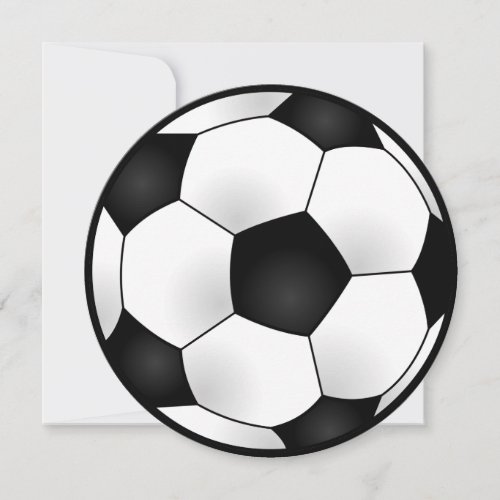 Round Soccer Birthday Party Invitation