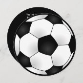 Round Soccer Birthday Party Invitation (Front/Back)