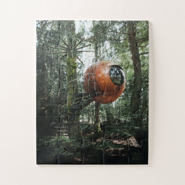 ROUND SPHERE TREEHOUSE TINY HOUSE JIGSAW PUZZLE (Vertical)