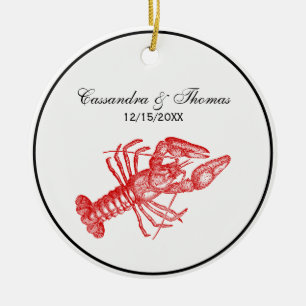 Round Sq frames Vintage Ceramic Ornament