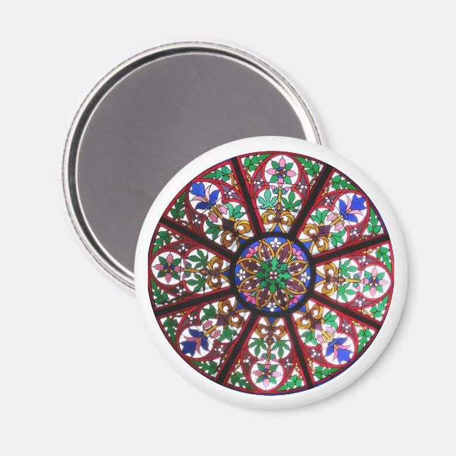 Round Stained Glass Window Magnet (Front/Back)