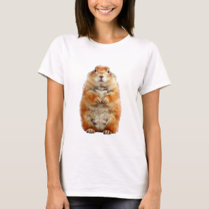 Round Standing Groundhog Portrait Women T-Shirt