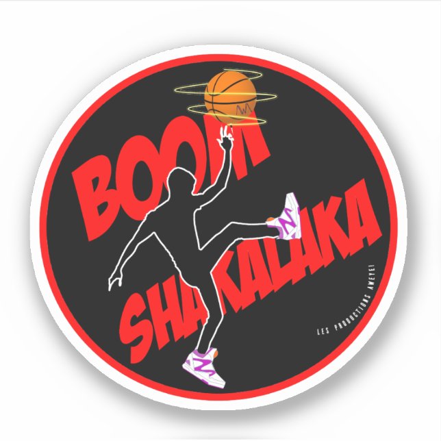 Round sticker 90s basketball Boom Shakalaka - logo (Front)