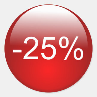 Round sticker for -25% discount