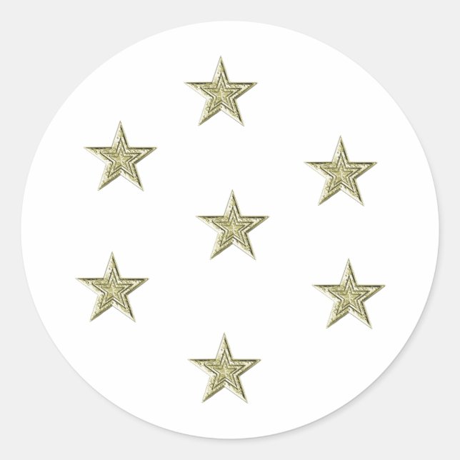 Round sticker golden stars (Front)