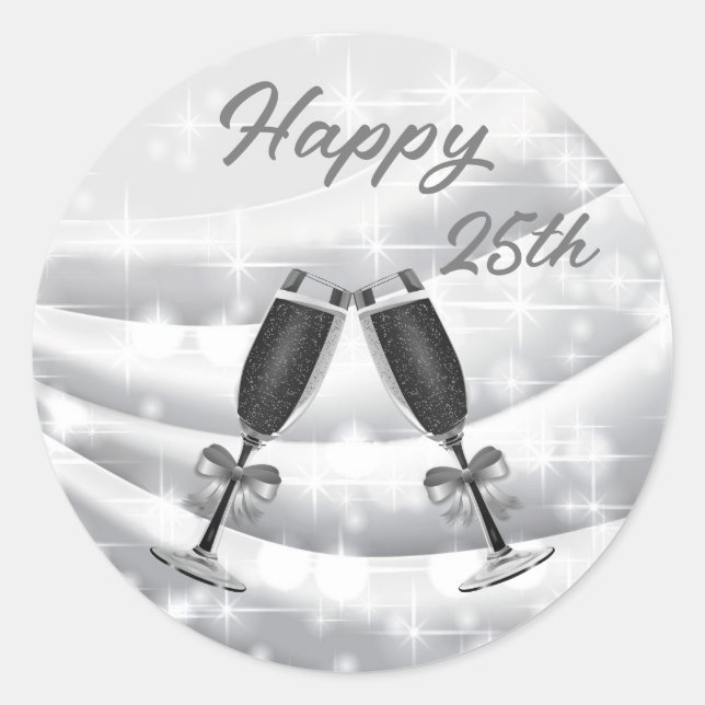 Round Sticker Happy 25h Anniversary (Front)