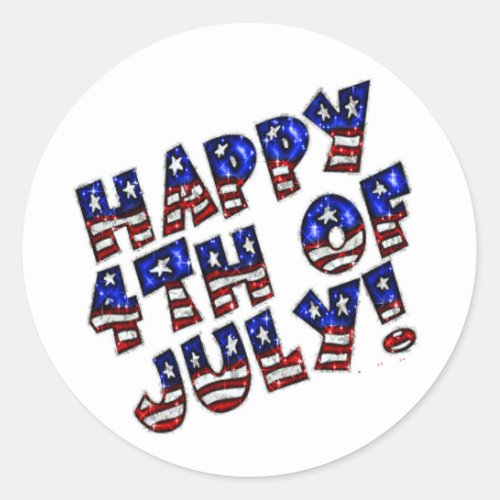 Round StickerHappy 4th of July Classic Round Sticker