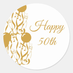 Round Sticker Happy 50th Anniversary