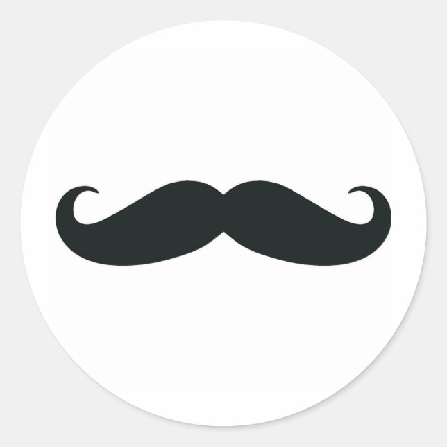 Round Sticker - Mustache (Front)