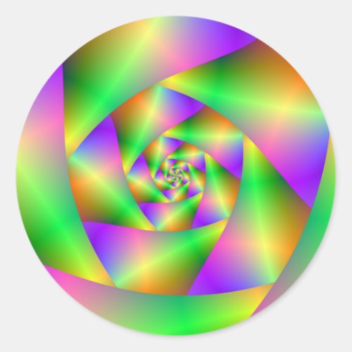 Round Sticker Psychedelic Spiral