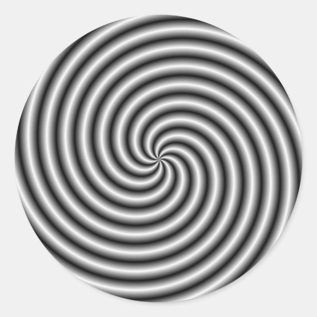 Round Sticker The Swirl in Black and White (Front)
