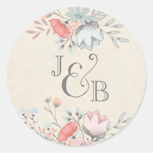 ROUND STICKER  Vintage Bicycle Wedding Collection