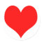 Round sticker with a Red Heart in the middle