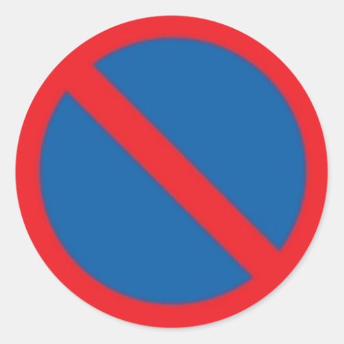Round Sticker with No Parking Traffic Sign