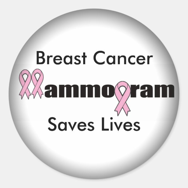 Round Stickers - Breast Cancer Mammogram (Front)