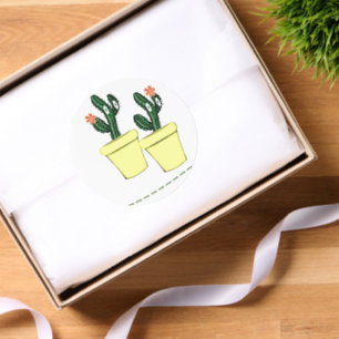 Round Stickers Cactus Love 
