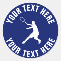 Round stickers for tennis player, coach or family