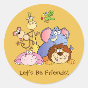 Round Stickers--Jungle Animals Classic Round Sticker