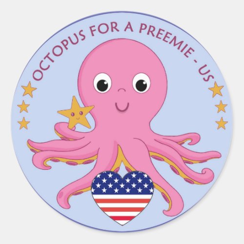 Round Stickers Octopus For A Preemie US