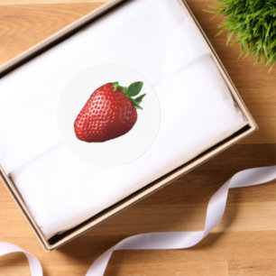 Round Stickers Strawberry Fruit