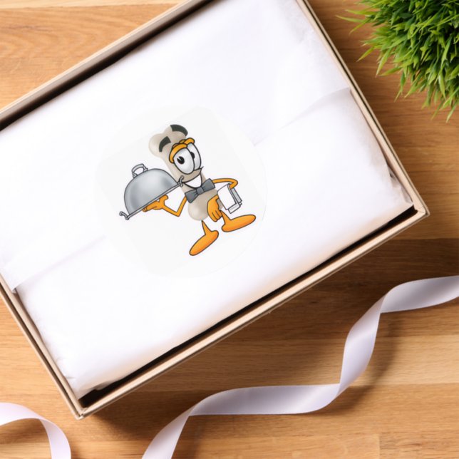 Round Stickers Waiter Food Love  (Tissue Paper)