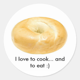 Round stickers with a bagel