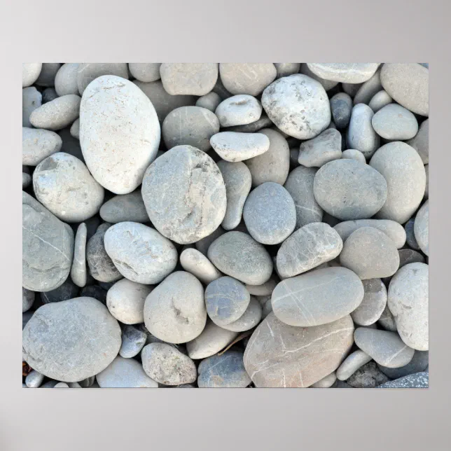 Nature Rocks Poster round stone texture rock minerals nature gravel poster | Zazzle